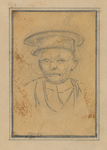 862862 Portret van onbekende een man met platte hoed en een brilletje op.N.B.De tekening is vermoedelijk in Utrecht gemaakt.